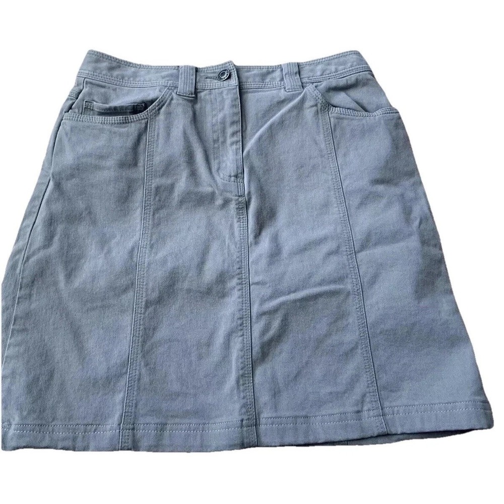 Talbots skirt 2 cotton spandex army green Pockets Seam Detail